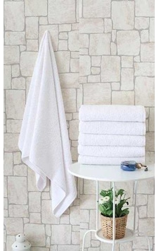 Nevresim Dünyası Otel Tipi 6'lı 70X140 Banyo Havlusu Beyaz