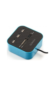 Dark Ucr202 Usb Microsd-Sd-Mmc-M2-Ms Pro Duo Kart Okuyuculu Usb Çoklayıcı Mavi Dark Ucr202 Usb Microsd-Sd-Mmc-M2-Ms Pro Duo Kart Okuyuculu Usb Çoklayıcı Mavi
