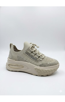 Voyager Triko Kalın Taban Kadın Sneaker Ayakkabı B029 Krem Voyager Triko Kalın Taban Kadın Sneaker Ayakkabı B029 Krem