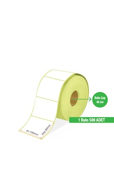 Termal Barkod Etiketi 80x100mm 1 Rulo 500 Sarım Termal Barkod Etiketi 80x100mm 1 Rulo 500 Sarım