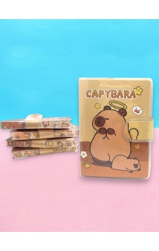 Capybara A7 Not Defteri , Çıt Çıtlı Cep Defteri - Melek Capybara Sarı Capybara A7 Not Defteri , Çıt Çıtlı Cep Defteri - Melek Capybara Sarı