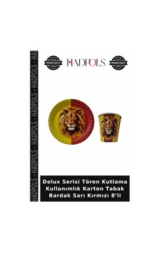 Delux Serisi Tören Kutlama Kullanımlık Karton Tabak Bardak Sarı Kırmızı 8 Li Diğer Delux Serisi Tören Kutlama Kullanımlık Karton Tabak Bardak Sarı Kırmızı 8 Li Diğer