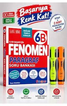 Fenomen 6.sınıf 6b Paragraf Soru Bankası 2026 Güncel Basım + 2 Adet Fosforlu Kalem Fenomen 6.sınıf 6b Paragraf Soru Bankası 2026 Güncel Basım + 2 Adet Fosforlu Kalem