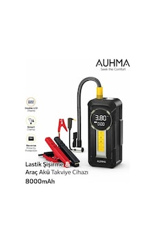 Auhma A8899 4'ü 1 Arada Akü Takviyeli Şarjlı Hava Pompası 8.000 Mah Powerbank & Dijital Fener Auhma A8899 4'ü 1 Arada Akü Takviyeli Şarjlı Hava Pompası 8.000 Mah Powerbank & Dijital Fener