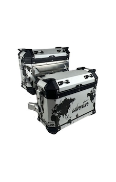Coocase Alüminyum Yan Çanta 28/33lt Takım Metal Gümüş Adventure-world/black Coocase Alüminyum Yan Çanta 28/33lt Takım Metal Gümüş Adventure-world/black