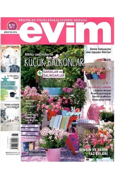 Evim - Pratik Ev Fikirleri Ve Alışveriş Dergisi -küçük Balkonlar - Retro Eski Basım Koleksiyon - Ağustos 2016 - Sayı 126 Evim - Pratik Ev Fikirleri Ve Alışveriş Dergisi -küçük Balkonlar - Retro Eski Basım Koleksiyon - Ağustos 2016 - Sayı 126