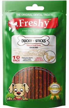 Freshy Ducky Sticks Ördekli Tahılsız Yetişkin Köpek Ödülü 10'lu 100 G Freshy Ducky Sticks Ördekli Tahılsız Yetişkin Köpek Ödülü 10'lu 100 G