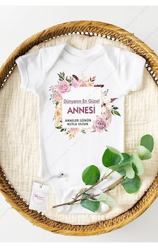Hediyenza Dünyanın En Güzel Annesi Anneler Günü Özel Tasarım Bebek Zıbın Pamuklu Çıtçıtlı Body Beyaz Hediyenza Dünyanın En Güzel Annesi Anneler Günü Özel Tasarım Bebek Zıbın Pamuklu Çıtçıtlı Body Beyaz