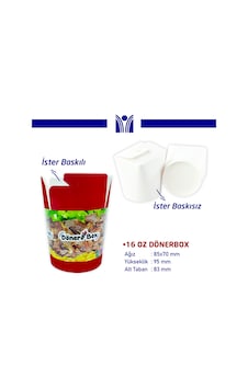 16 Oz Döner Box 1 Koli 500 Adet 16 Oz Döner Box 1 Koli 500 Adet