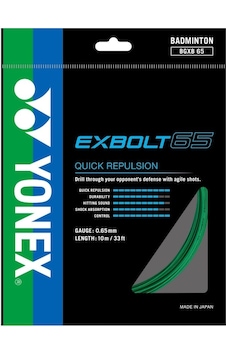 Yonex Exbolt 65 Badminton Kordajı 0.65 Mm / 10 M - Yeşil Yonex Exbolt 65 Badminton Kordajı 0.65 Mm / 10 M - Yeşil