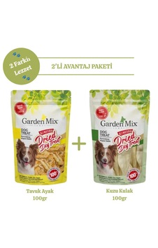 Garden Mix 2'li Avantaj Paketi Tavuk Ayak 100 G + Kuzu Kulak 100 G Doğal Köpek Ödülü Garden Mix 2'li Avantaj Paketi Tavuk Ayak 100 G + Kuzu Kulak 100 G Doğal Köpek Ödülü