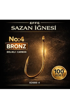 Effe Sazan İğnesi No:4 Bronz Delikli Carbon 100 Adet 92666-4