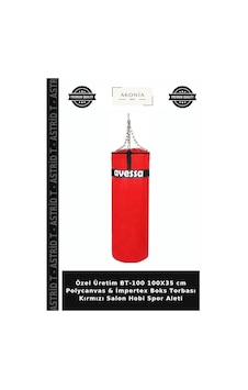 Özel Üretim Bt-100 100x35 Cm Polycanvas & İmpertex Boks Torbası Kırmızı Salon Hobi Spor Aleti