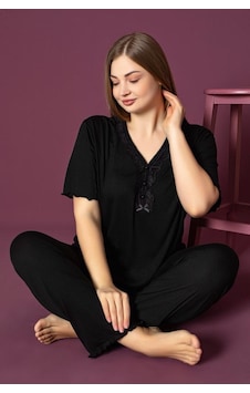Lukitus Büyük Beden Kısa Kollu V Yaka Kadın Pijama Takımı Lacivertlukitus Lacivert Lukitus Büyük Beden Kısa Kollu V Yaka Kadın Pijama Takımı Lacivertlukitus Lacivert