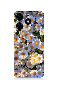 Tecno Spark 10 Pro Uyumlu Silikon Kılıf Beyaz Papatyalar Tecno Spark 10 Pro Uyumlu Silikon Kılıf Beyaz Papatyalar