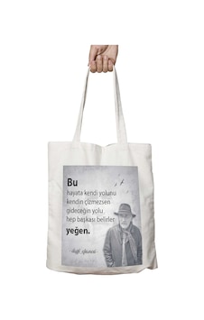 Art Hediye Tuncer Kurtiz Kendi Yolunu Çizmezsen İki Tarafı Kalıcı Baskılı Yıkanabilir Çanta Çok Renkli