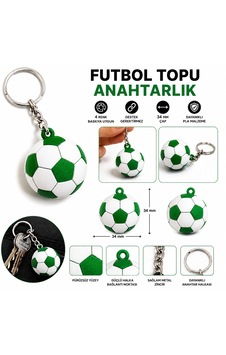 Anahtarlık Futbol Topu 3 Cm Yeşil Beyaz 10 Lu Paket Qtop Q-1030 Anahtarlık Futbol Topu 3 Cm Yeşil Beyaz 10 Lu Paket Qtop Q-1030
