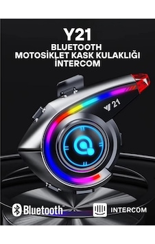 Y21 Rgb Işık Efektli Intercom Bluetoototosiklet Kask Kulaklığı Intercom Kulaklık