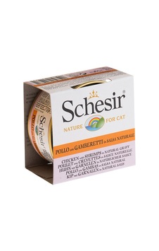 Schesir Tavuklu ve Karidesli Soslu Konserve Yetişkin Kedi Maması 70 G