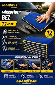 Goodyear Goodyear 12 Adet Mikrofiber Temizlik Bezi Çok Amaçlı Yüksek Emici Çizik Bırakmayan Bez Goodyear Goodyear 12 Adet Mikrofiber Temizlik Bezi Çok Amaçlı Yüksek Emici Çizik Bırakmayan Bez