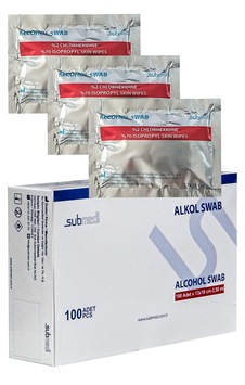 % 2 Klorheksidin Glukonat, %70 İzopropil, 13x18cm, 100adet % 2 Klorheksidin Glukonat, %70 İzopropil, 13x18cm, 100adet