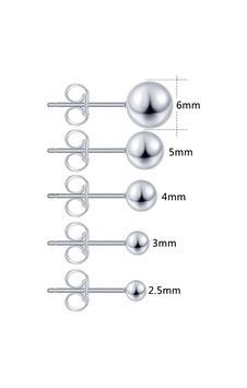 Gümüş Top Küpe 6 Mm Gümüş Top Küpe 6 Mm