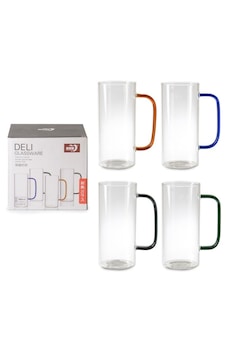 Vidrex Deli Glassware Borosilikat Cam Renkli 4lü Kupa Seti - Gpb31-380/l4 Çok Renkli