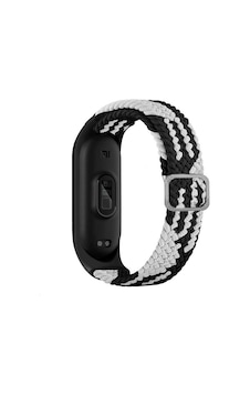 Xiaomi Mi Band 5 Uyumlu Krd-49 Örgü Omsy Kordon-siyah-beyaz Xiaomi Mi Band 5 Uyumlu Krd-49 Örgü Omsy Kordon-siyah-beyaz