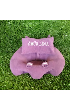 Kişiye Özel Bebek Yatmaz Destek Oturma Minderi Lila