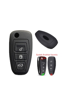 Ford Focus Mondeo Fiesta Kuga Anahtar Uyumlu Silikon Oto Anahtar Kumanda Kabı Kılıf Siyah Altın Ford Focus Mondeo Fiesta Kuga Anahtar Uyumlu Silikon Oto Anahtar Kumanda Kabı Kılıf Siyah Altın