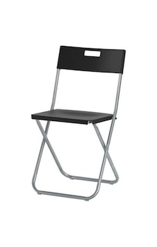 Sumuhome Ikea Gunde Katlanabilir Sandalye Taşınır Siyah Galvanizli Çelik