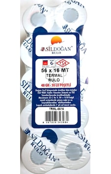 Asil Doğan 56 MM x 16 M Termal Pos Yazar Kasa Kağıdı 10 Paket 100 Rulo Asil Doğan 56 MM x 16 M Termal Pos Yazar Kasa Kağıdı 10 Paket 100 Rulo