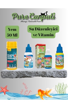 Purecanpati Japon Balığı Yem & Su Bakım Seti 50 Ml Purecanpati Japon Balığı Yem & Su Bakım Seti 50 Ml