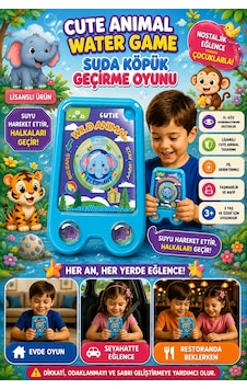 Suda Halka Köpük Geçirme Oyunu Sevimli Hayvanlar Dünyası Duyusal Gelişim Destekli Nostaljik Fil 2586 Suda Halka Köpük Geçirme Oyunu Sevimli Hayvanlar Dünyası Duyusal Gelişim Destekli Nostaljik Fil 2586