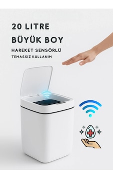 Buğz 20l Akıllı Sensörlü Çöp Kovası Uv Işık Koku Geçirmez Mutfak Banyo Ofis İçin Diğer