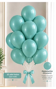 Latex Balon Seti 10'lu- Akuamarin/deniz Suyu Çok Renkli Latex Balon Seti 10'lu- Akuamarin/deniz Suyu Çok Renkli
