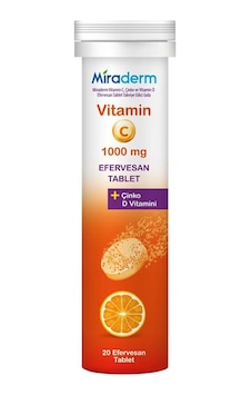 Miraderm Vitamin C 1000 Mg 20 Efervesan Tablet Miraderm Vitamin C 1000 Mg 20 Efervesan Tablet