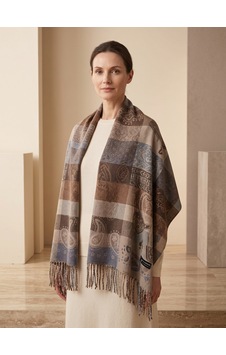 Appsshıra Patchwork Paisley Desenli Püsküllü Yün Şal Ve Atkı Çok Renkli Appsshıra Patchwork Paisley Desenli Püsküllü Yün Şal Ve Atkı Çok Renkli