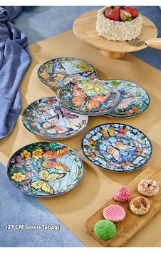Grandora Lüks Kelebek Desenli 6'lı Servis Tabağı 27 Cm - Sunum, Dekoratif, Pasta Ve Tatlı Tabakları Çok Renkli Grandora Lüks Kelebek Desenli 6'lı Servis Tabağı 27 Cm - Sunum, Dekoratif, Pasta Ve Tatlı Tabakları Çok Renkli