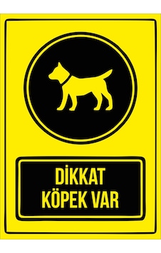 Dikkat Köpek Var 21x28 Arkası Sticker Dikkat Köpek Var 21x28 Arkası Sticker