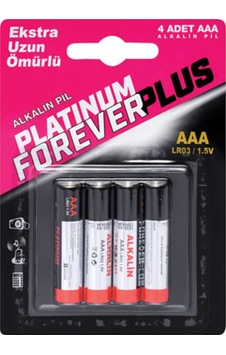 Forever Plus Platınum Alkalin İnce Pil 4'lü Forever Plus Platınum Alkalin İnce Pil 4'lü