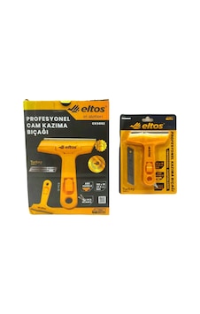 Eltos Cks-002 Cam Kazıma Ve Buz Kazıyıcı Bıçak Profesyonel Oynar Başlı Plastik Sap Yedek Bıçak - 12'li Paket
