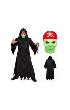 Büro Ev Ofis Gösteri Hayalet Kostümü İçin 140cm Siyah Fosforlu Kafatası Maskeli Büro Ev Ofis Gösteri Hayalet Kostümü İçin 140cm Siyah Fosforlu Kafatası Maskeli