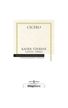 Kitapstore Kader Üzerine Latince-Türkçe Karton Kapak / Cicero