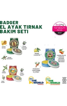 Badger Tırnak Bakım Kremi + Ayak Bakım Kremi + El Kremi 3 x 21 G