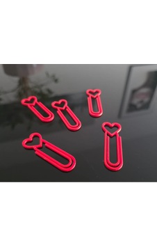 Alvera Kalp Figürlü Ataç 3d Baskı 10'lu Set - Kırmızı Alvera Kalp Figürlü Ataç 3d Baskı 10'lu Set - Kırmızı