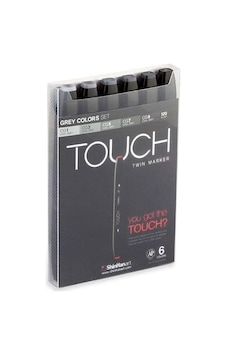Touch Twin Marker Seti 6 Renk Gri Tonlar Touch Twin Marker Seti 6 Renk Gri Tonlar