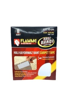 Flamme-2116 Halı Kaydırmaz 4x10cm 8 Adet Bant Bandı - 25'li Paket Flamme-2116 Halı Kaydırmaz 4x10cm 8 Adet Bant Bandı - 25'li Paket