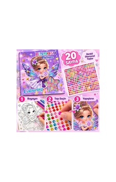 Peri Kızı Taş Yapıştırmalı Boyama Kitabı - 20 Sayfa Renkli Diamond Taşlı Etkinlik Kitabı Peri Kızı Taş Yapıştırmalı Boyama Kitabı - 20 Sayfa Renkli Diamond Taşlı Etkinlik Kitabı