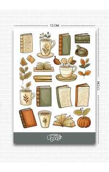 Kitap Temalı Sticker Bullet Journal Notebook Ajanda Scrapbook Kitap Temalı Sticker Bullet Journal Notebook Ajanda Scrapbook